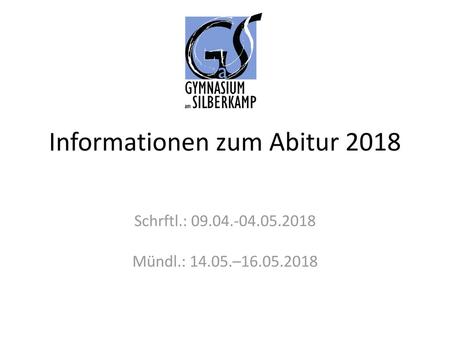 Informationen zum Abitur 2018