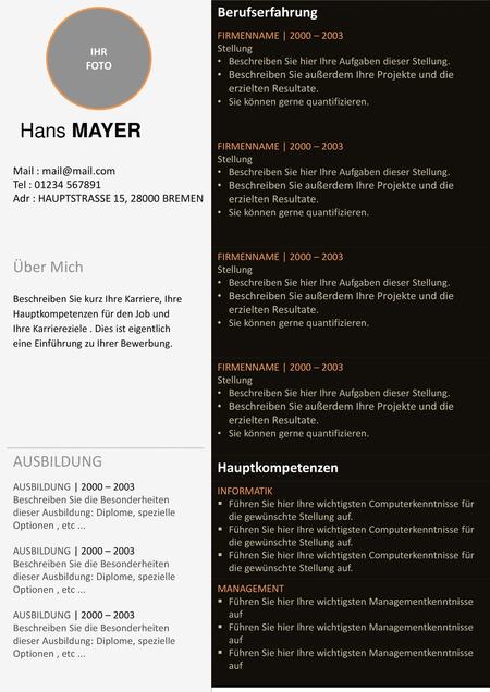 Hans MAYER AUSBILDUNG Über Mich Berufserfahrung Hauptkompetenzen IHR