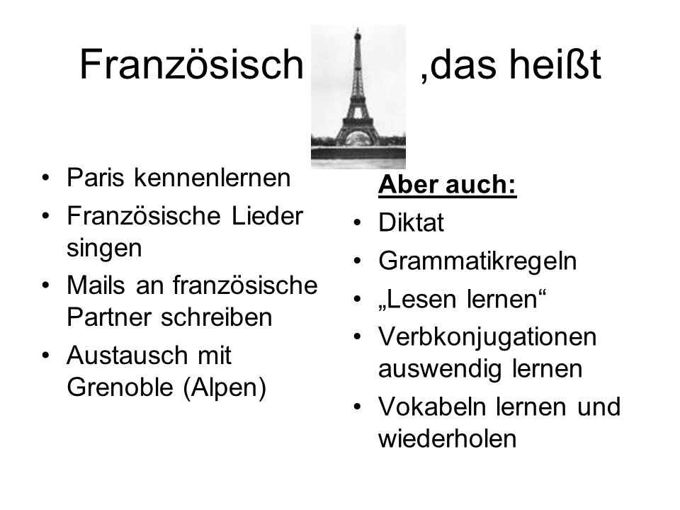 Das kennenlernen französisch