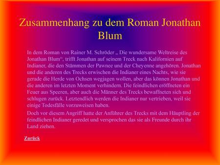Zusammenhang zu dem Roman Jonathan Blum