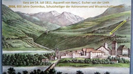 Ilanz am 14. Juli 1811, Aquarell von Hans C. Escher von der Linth
