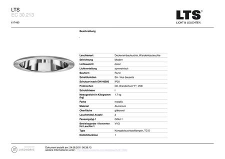 LTS EC Beschreibung - Leuchtenart