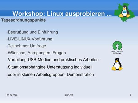 Workshop: Linux ausprobieren ...