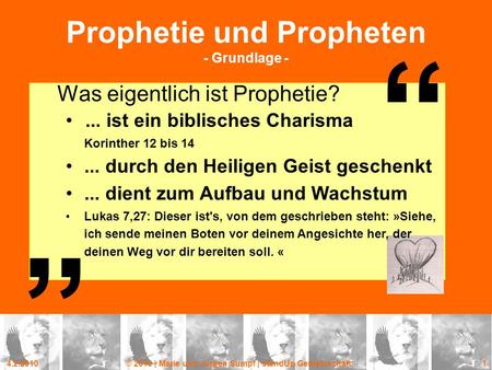 Prophetie und Propheten - Grundlage -