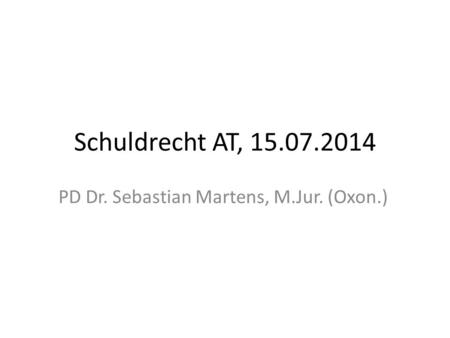 PD Dr. Sebastian Martens, M.Jur. (Oxon.)