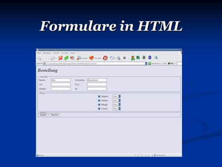 Formulare in HTML.
