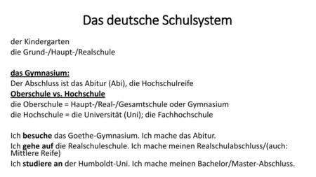 Das deutsche Schulsystem