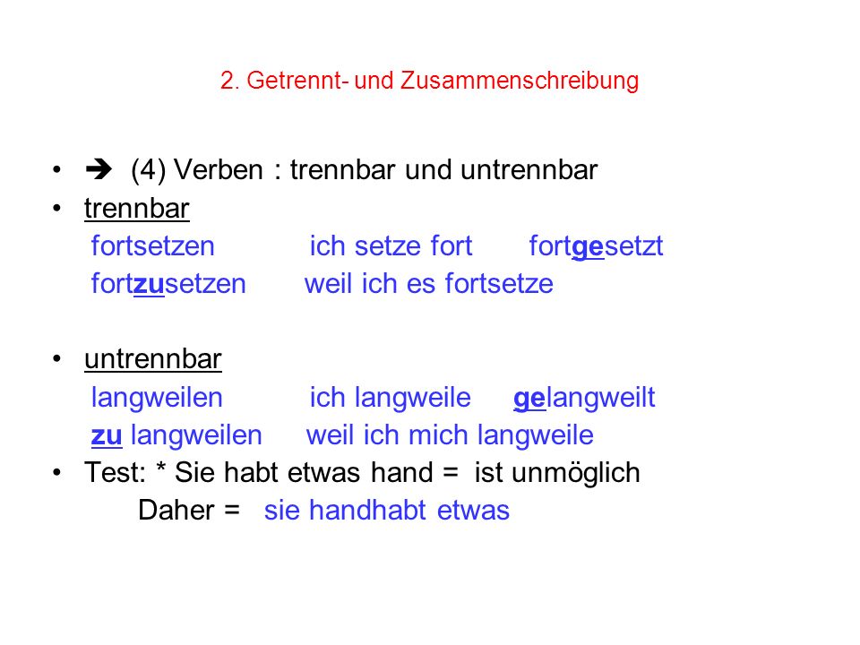 Kennenlernen trennbar