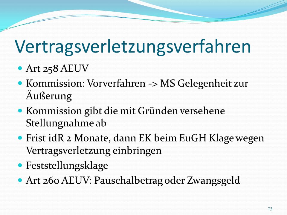 Vertragsverletzungsverfahren Vertragsverletzungsverfahren