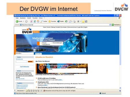 Der DVGW im Internet.