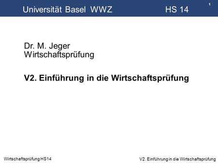 Universität Basel WWZ HS 14