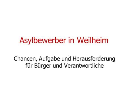 Asylbewerber in Weilheim