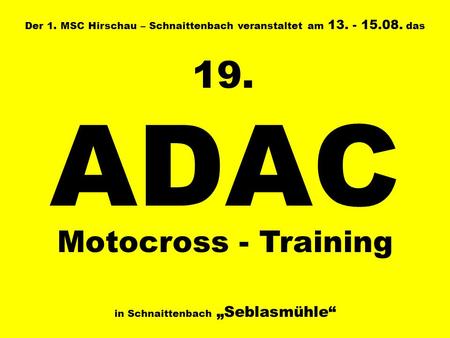 ADAC 19. Motocross - Training