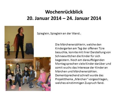 Wochenrückblick 20. Januar 2014 – 24. Januar 2014