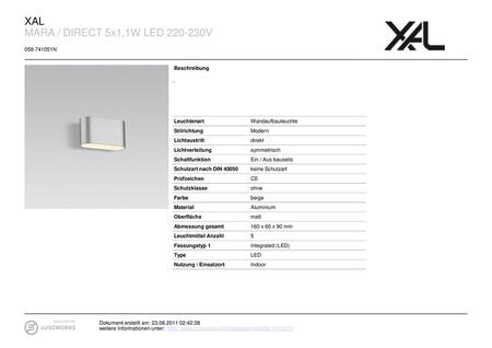 XAL MARA / DIRECT 5x1,1W LED V N Beschreibung -