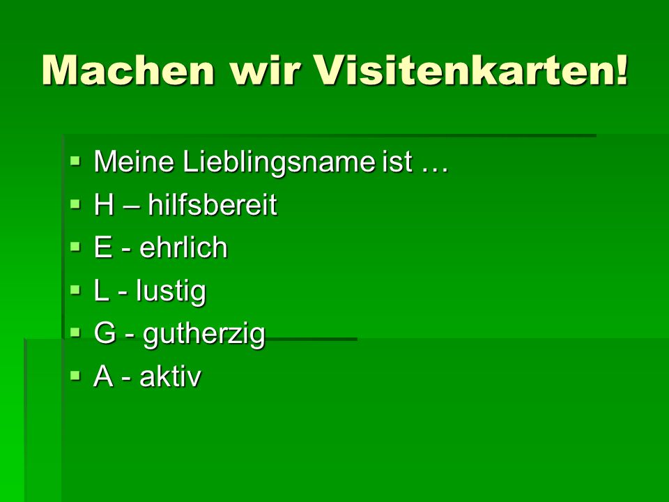 Eine bekanntschaft machen