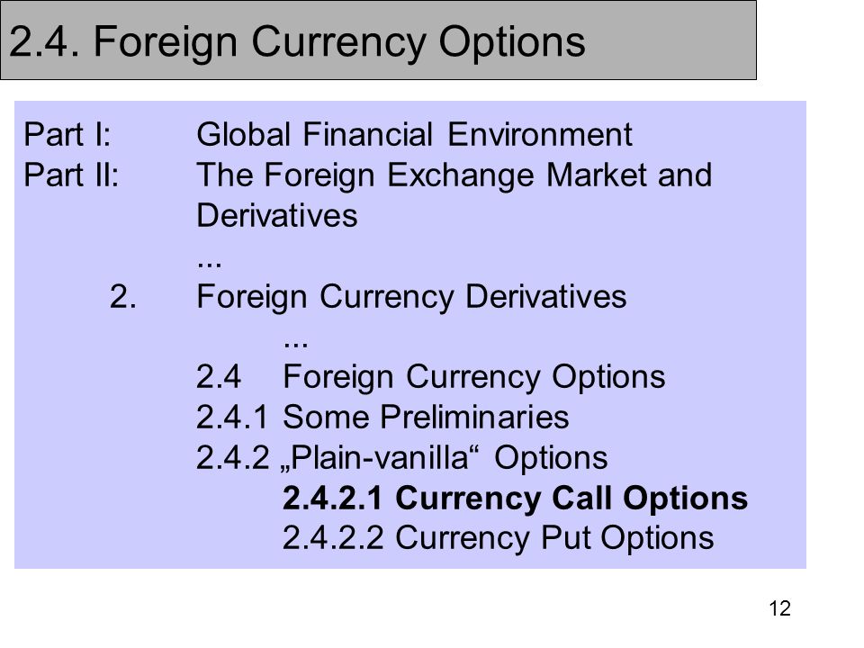 Which option exchange traded foreign currency options