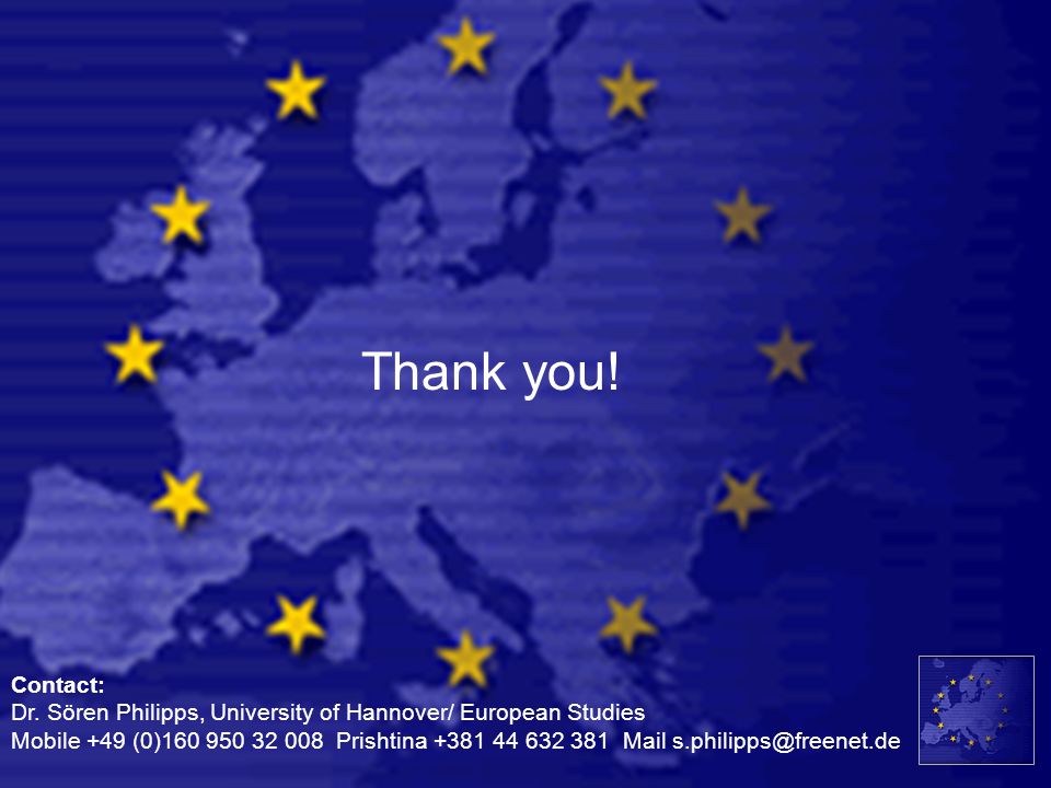 Thank you! Contact: Dr. Sören Philipps, University of Hannover/ European Studies.