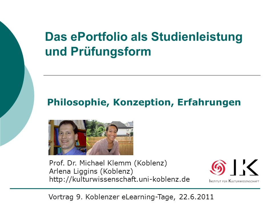Das ePortfolio als Studienleistung und Prüfungsform