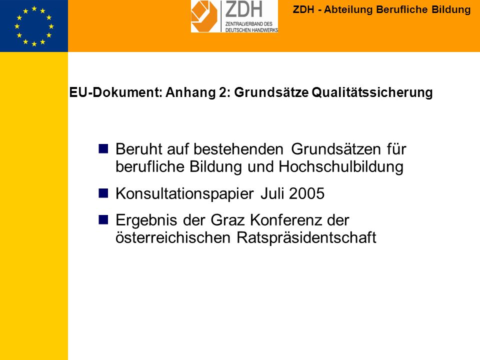 EU-Dokument: Anhang 2: Grundsätze Qualitätssicherung