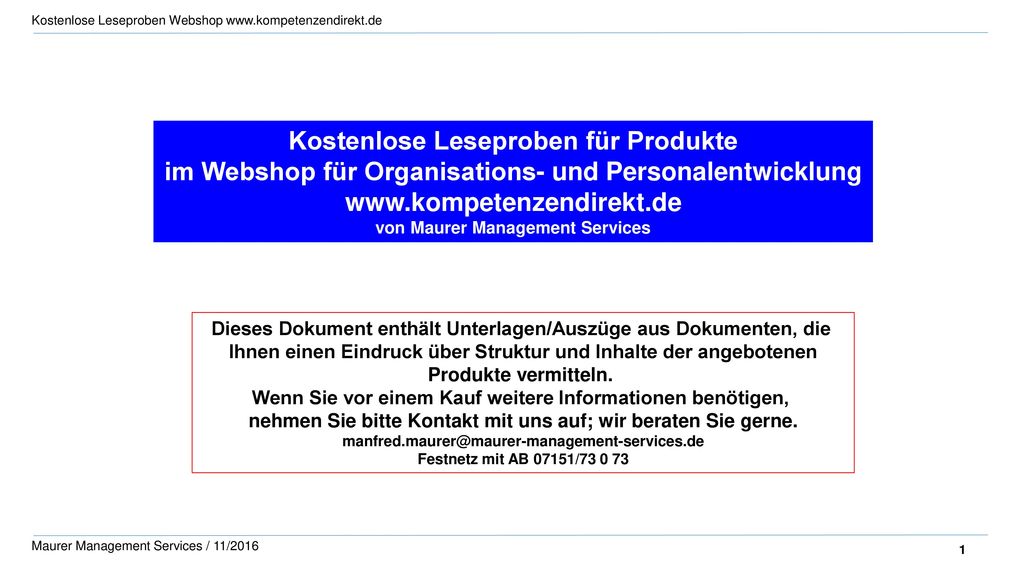 Kostenlose Leseproben für Produkte