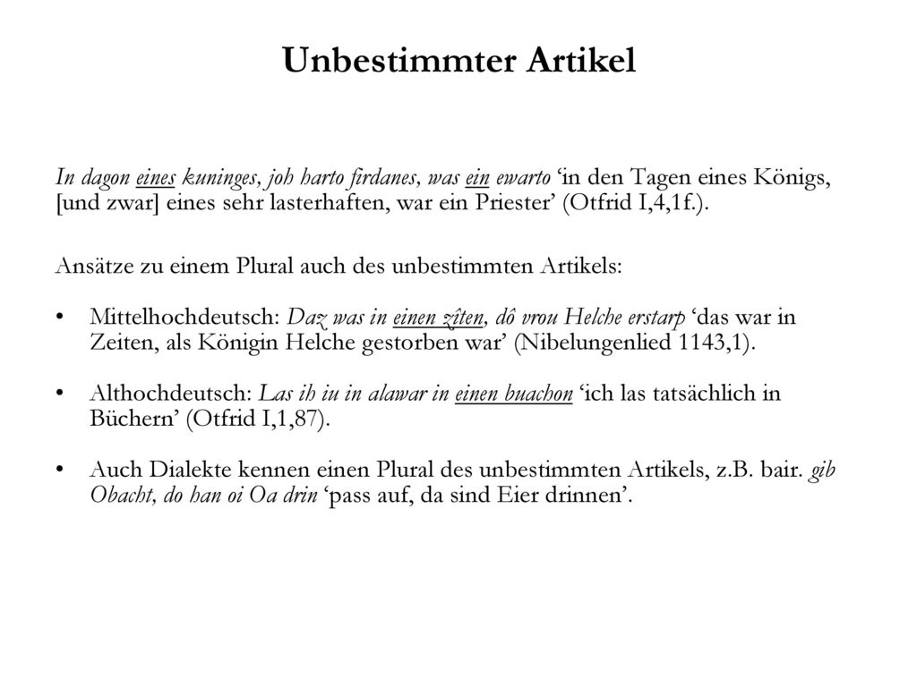 Unbestimmter Artikel