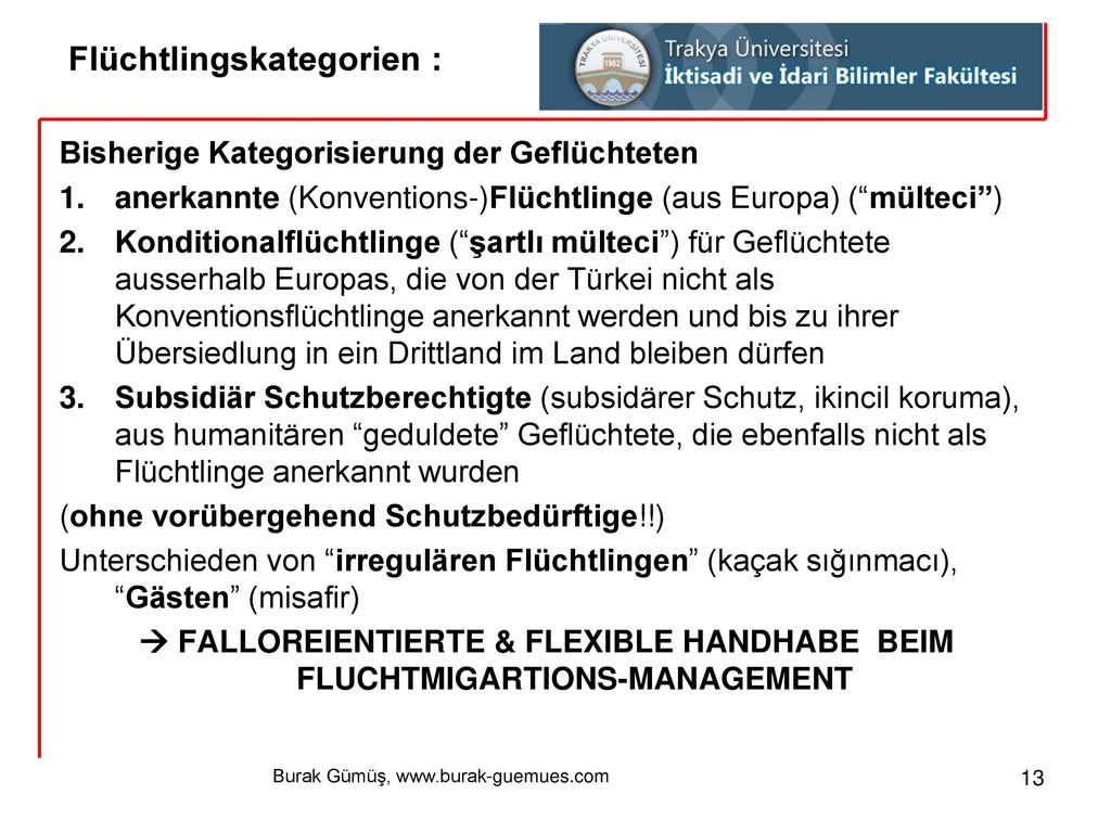 Flüchtlingskategorien :