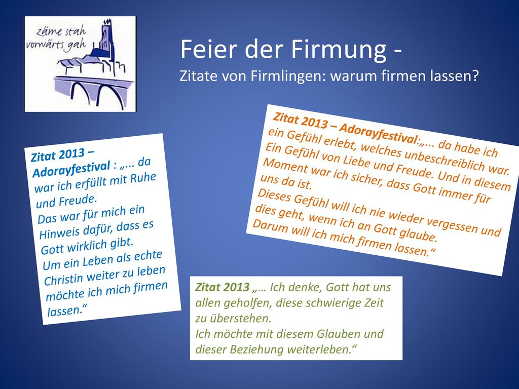 Feier der Firmung - Zitate von Firmlingen: warum firmen lassen