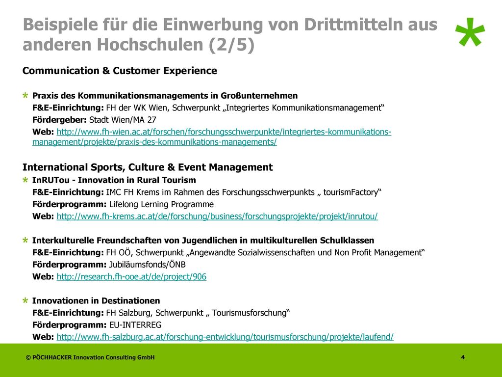 Beispiele für die Einwerbung von Drittmitteln aus anderen Hochschulen (2/5)