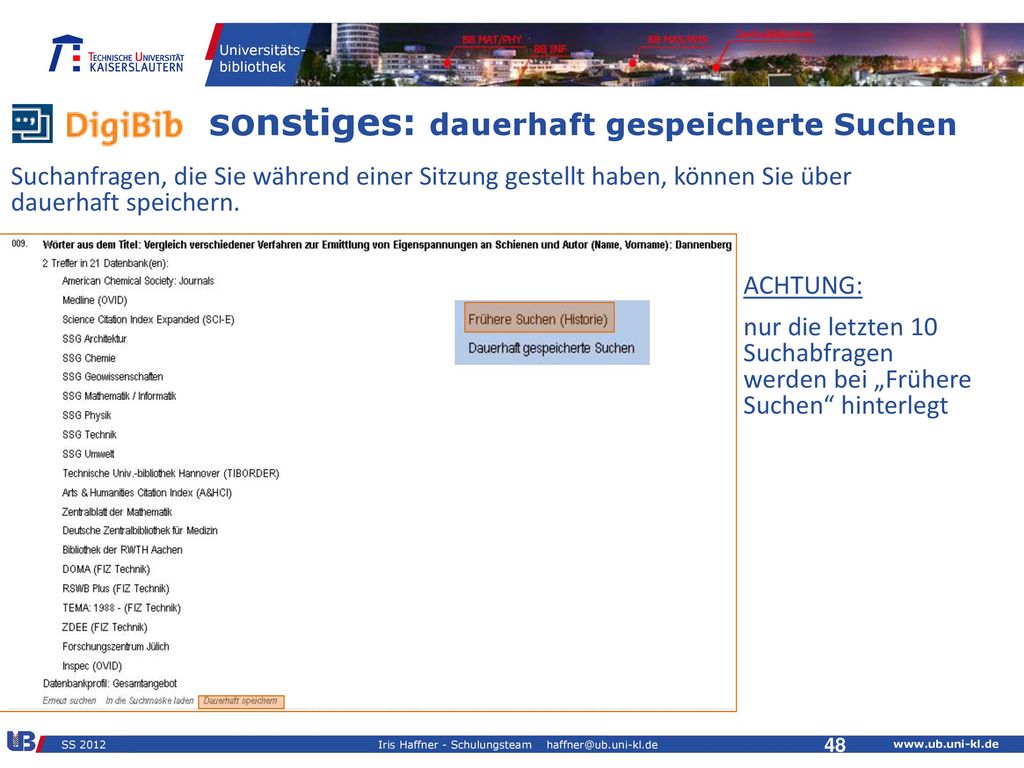 Sonstiges: Export aus Merkliste