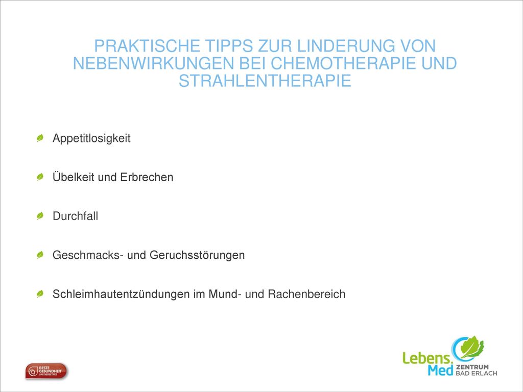 Praktische Tipps zur Linderung von Nebenwirkungen bei Chemotherapie und Strahlentherapie