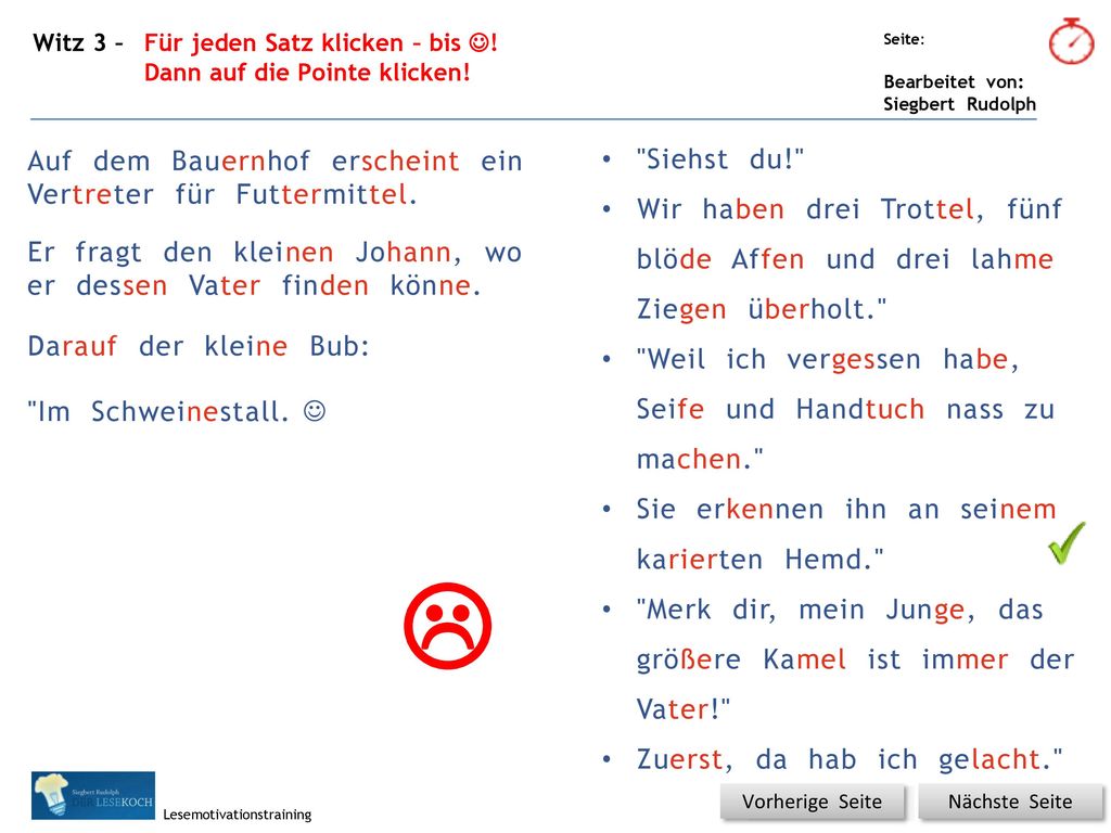 Witz 3 – Für jeden Satz klicken – bis !