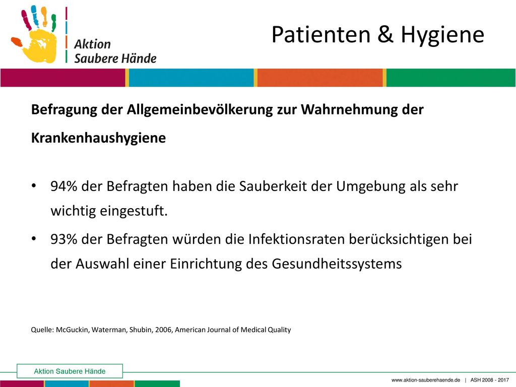 Patienten & Hygiene Befragung der Allgemeinbevölkerung zur Wahrnehmung der Krankenhaushygiene.
