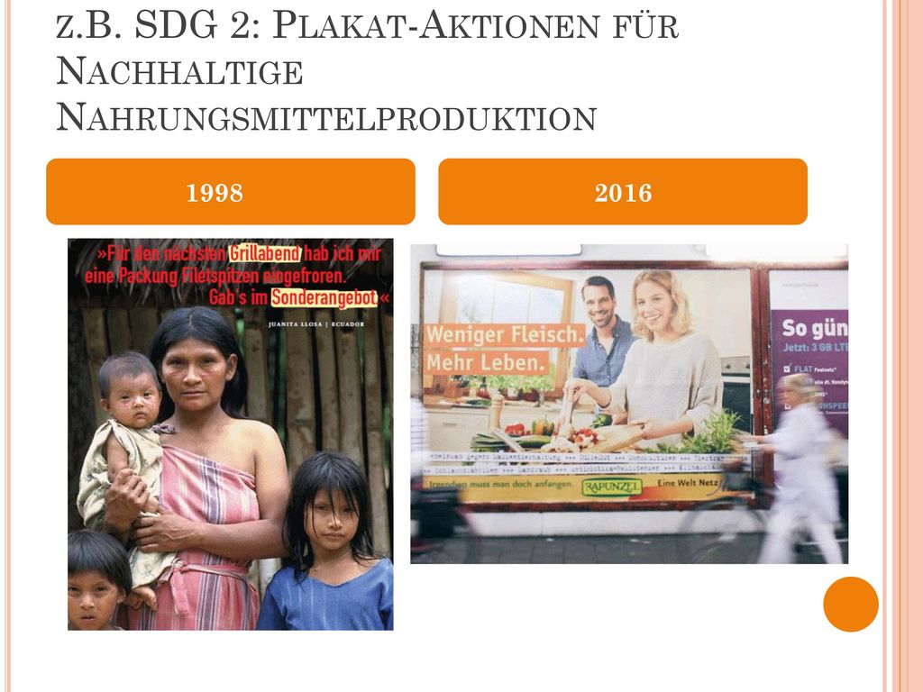 z.B. SDG 2: Plakat-Aktionen für Nachhaltige Nahrungsmittelproduktion