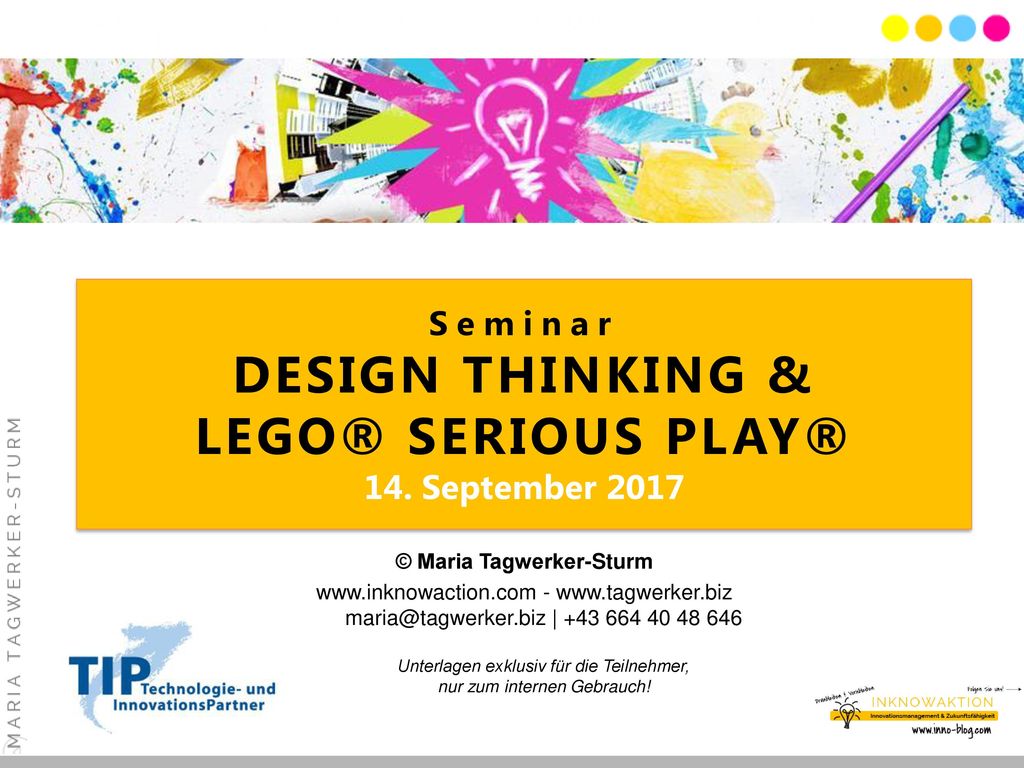 Seminar DESIGN THINKING & LEGO® SERIOUS PLAY® 14. September 2017