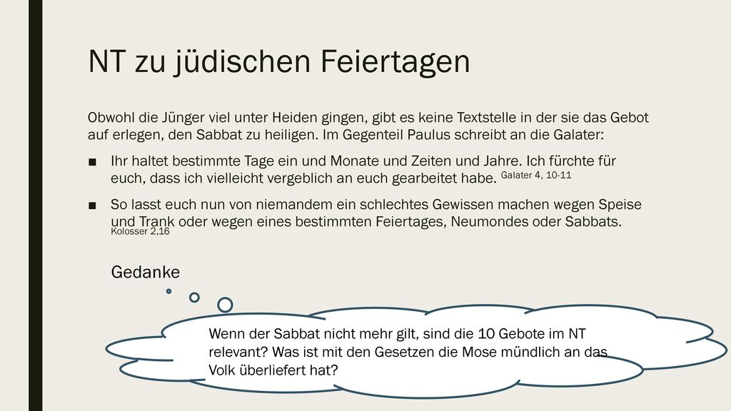 NT zu jüdischen Feiertagen