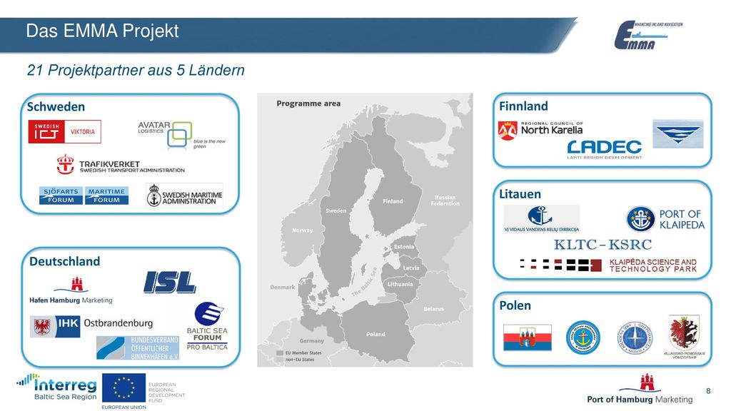 Das EMMA Projekt 21 Projektpartner aus 5 Ländern Schweden Finnland