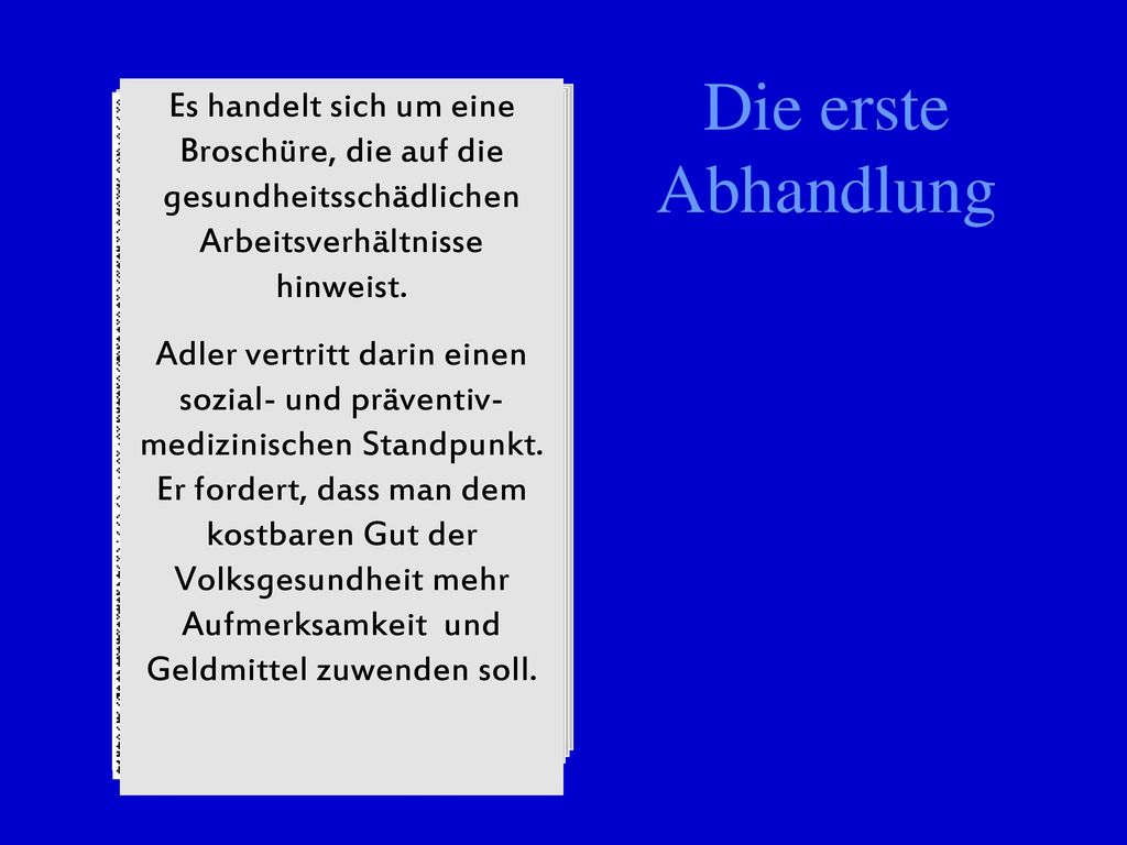 Es handelt sich um eine Broschüre, die auf die gesundheitsschädlichen Arbeitsverhältnisse hinweist.