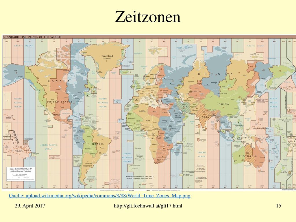 UTC - Weltzeit Problem: Die Atomzeit TAI läuft der astronomischen Universalzeit UT1 allmählich voraus: 1.Jan Jan. 2017: 37 Sekunden.