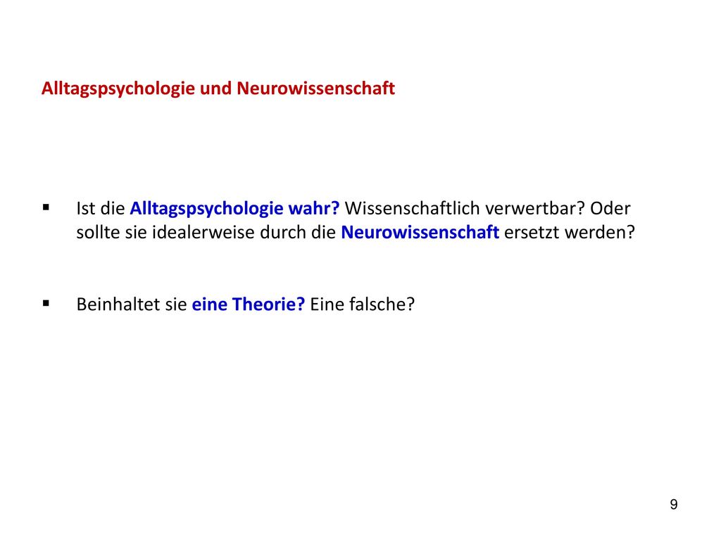 Alltagspsychologie und Neurowissenschaft