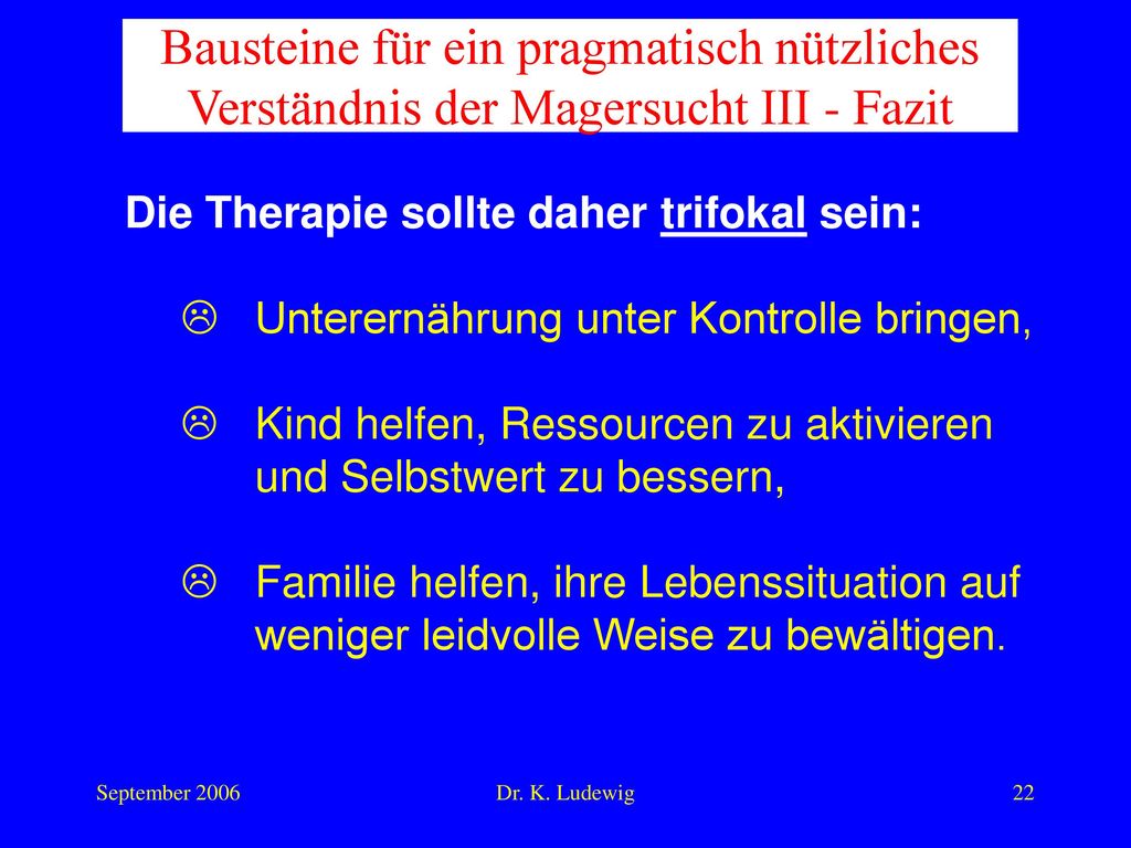 Bausteine für ein pragmatisch nützliches Verständnis der Magersucht III - Fazit