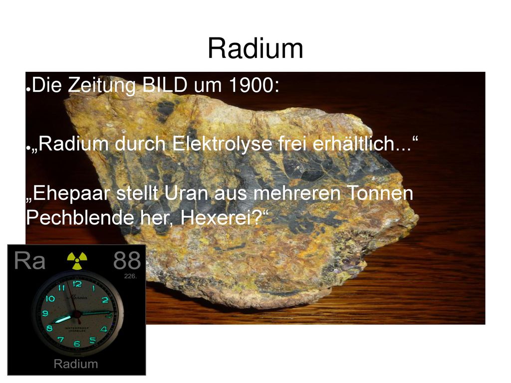 Radium Die Zeitung BILD um 1900: