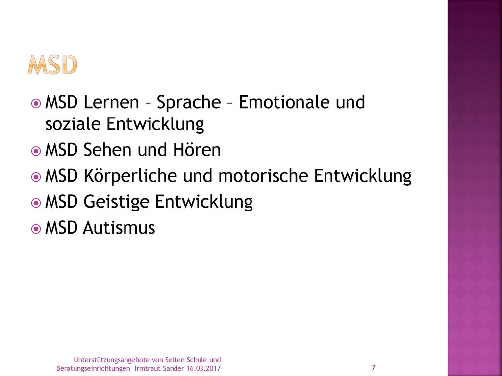 MSD MSD Lernen – Sprache – Emotionale und soziale Entwicklung