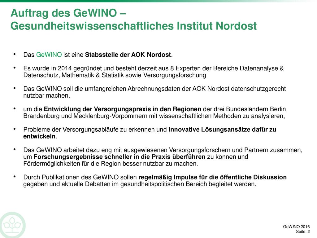 Die Arbeit des GeWINO stützt sich dabei auf drei Säulen