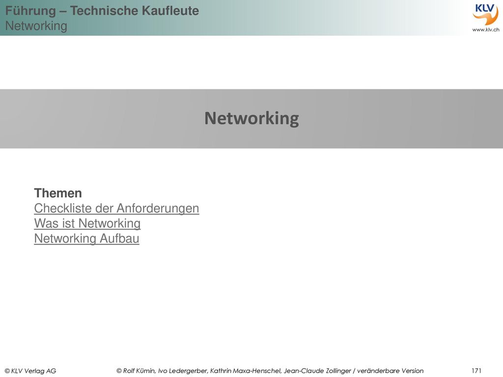 Networking Themen Checkliste der Anforderungen Was ist Networking