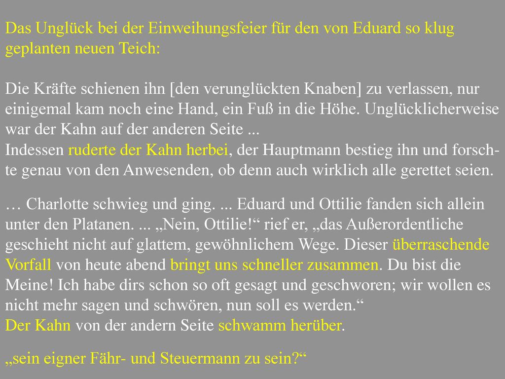 Das Unglück bei der Einweihungsfeier für den von Eduard so klug geplanten neuen Teich: