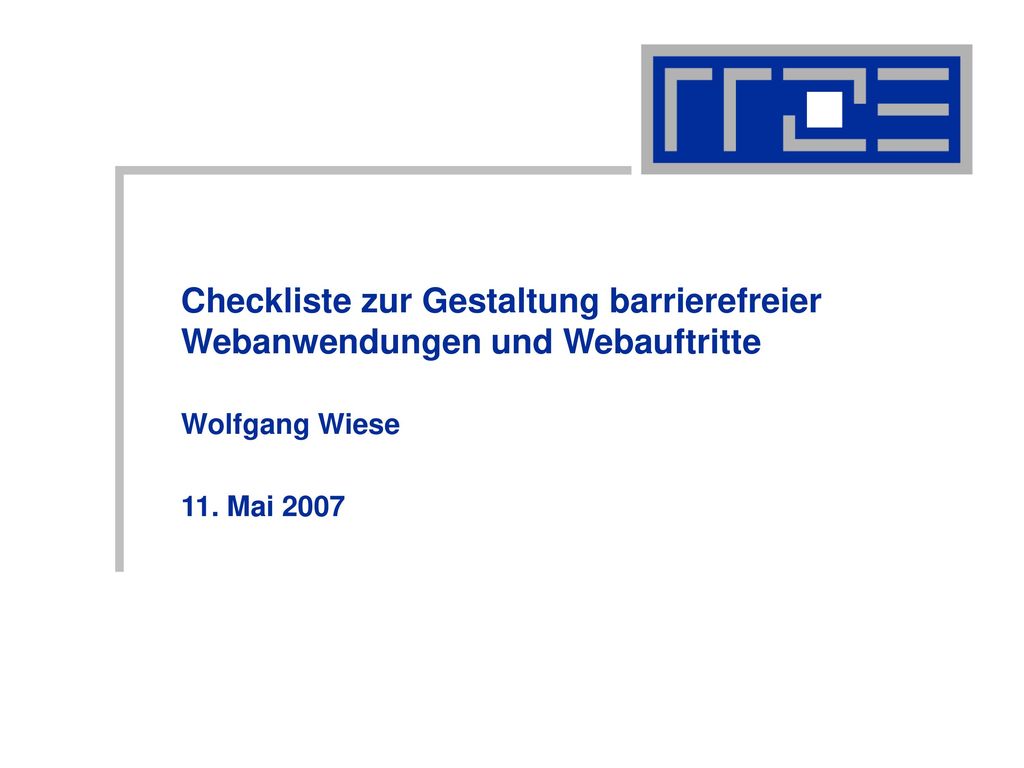 Checkliste zur Gestaltung barrierefreier Webanwendungen und Webauftritte