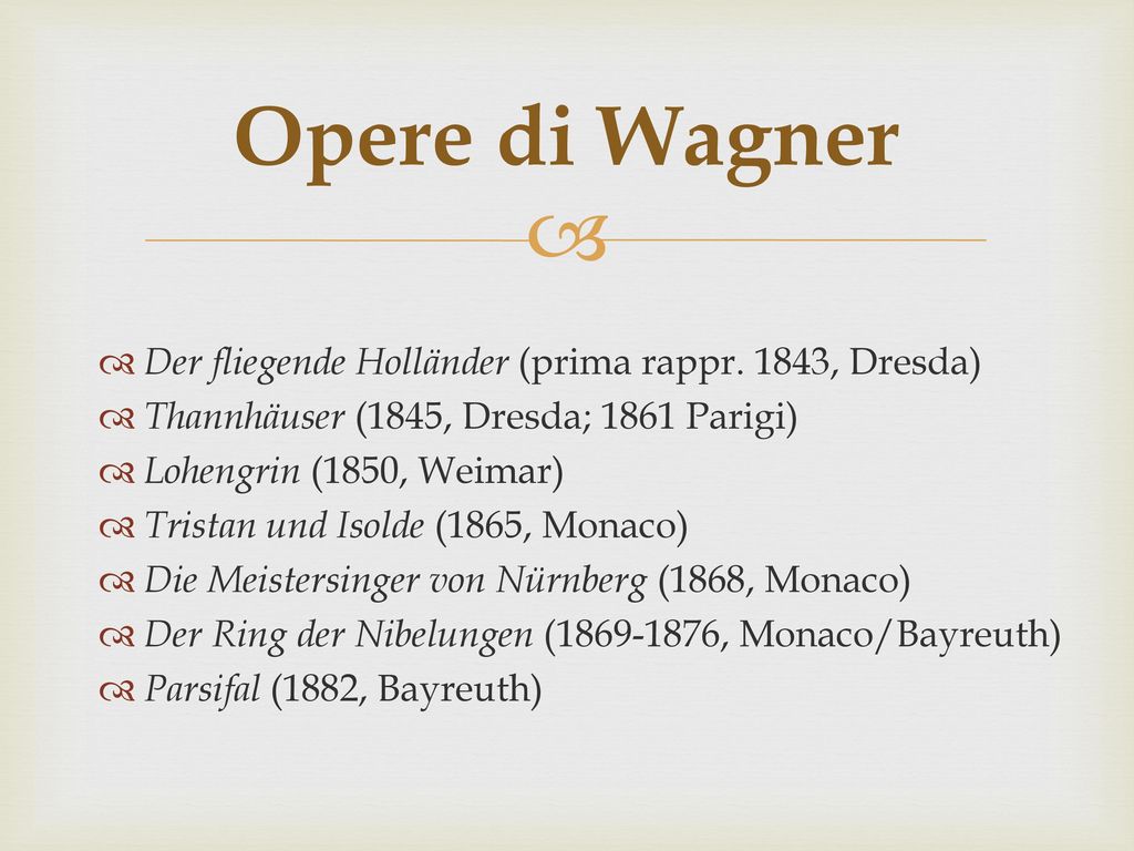 Opere di Wagner Der fliegende Holländer (prima rappr. 1843, Dresda)