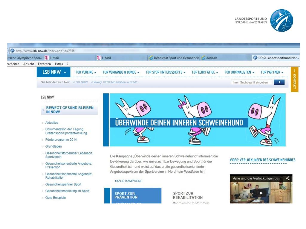 Hierbei handelt es sich um einen Screenshot der Seite www. lsb-nrw