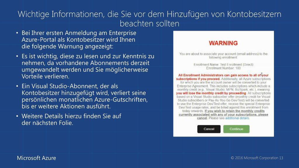 Wichtige Informationen, die Sie vor dem Hinzufügen von Kontobesitzern beachten sollten